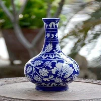 Handmade Blue Ceramic Flower Vase